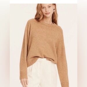 Women's J. Crew Relaxed Saddle Sleeve Crew Neck Sweater Size Small Brown